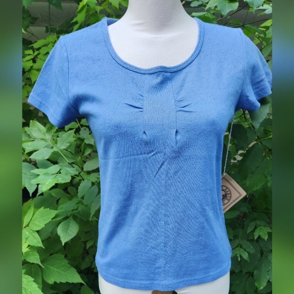 The Earth Collection Natural Small Blue Tee Silk Cotton Combo Eco‎ Friendly